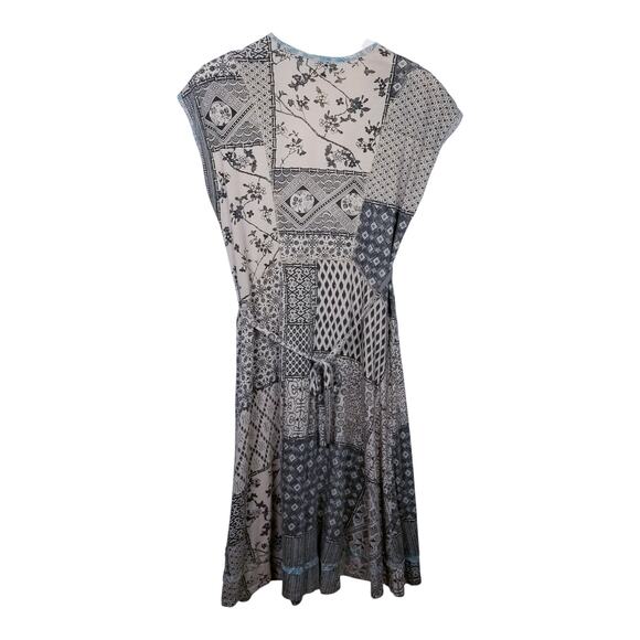 BURNING TORCH Anthropologie Fit & Flare V-neck Cotton Boho Dress - Size Small - Picture 6 of 10